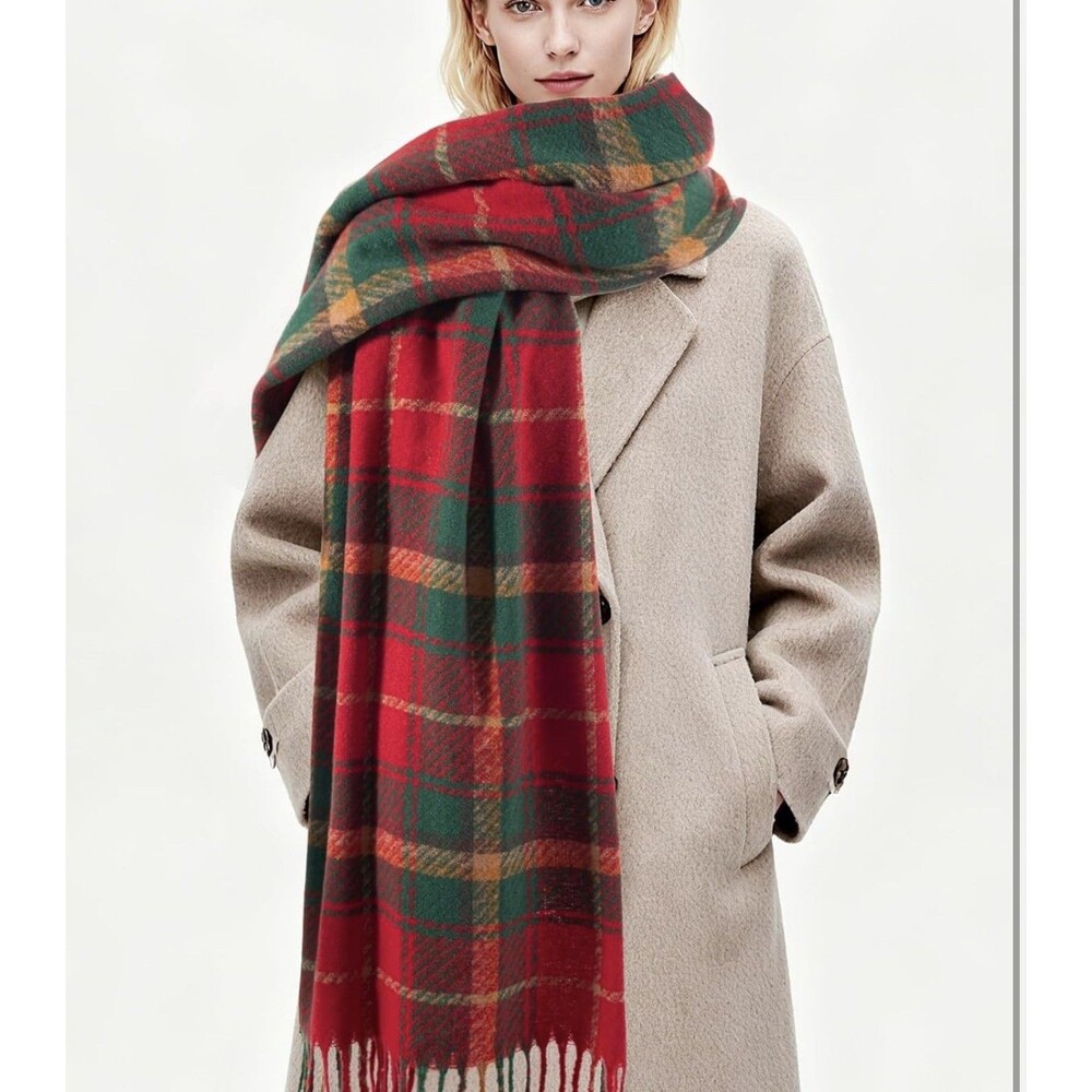 Winter Women Warm Scarf Long Shawl Large Scarves Cold Weather Red Green 31